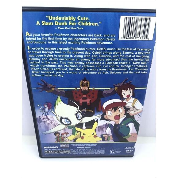 Pokemon 4Ever (DVD, 2011). Featuring The Legendary Celebi & Suicune - Picture 3 of 6